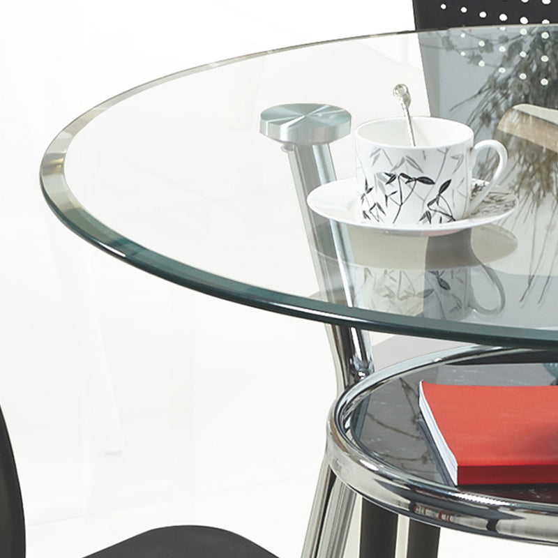 Mesa de comedor con tapa de cristal Mesa de comedor redonda moderna con 3 patas