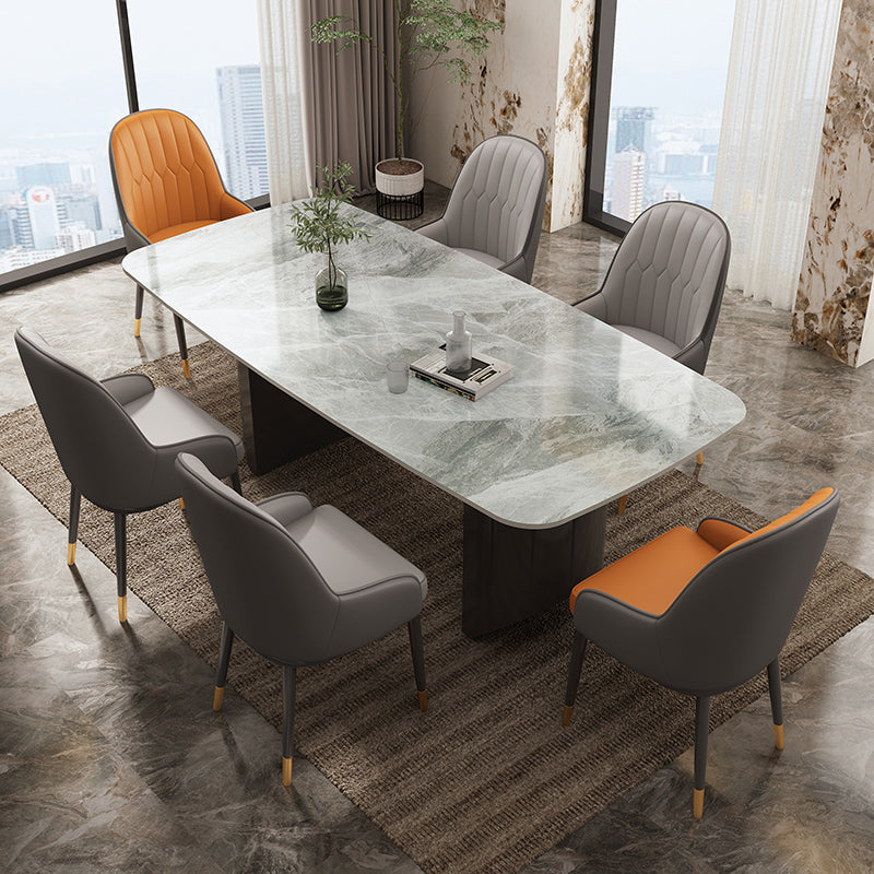 Industrial Sintered Stone Dining Table Rectangle Dining Table for Dining Room