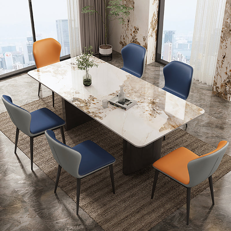 Industrial Sintered Stone Dining Table Rectangle Dining Table for Dining Room