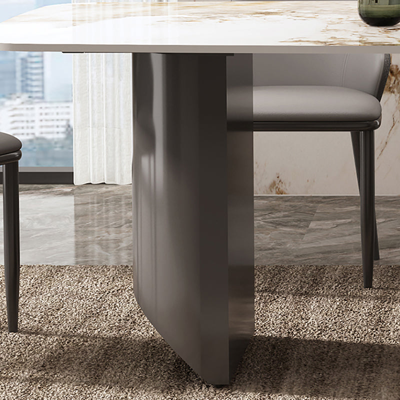 Industrial Sintered Stone Dining Table Rectangle Dining Table for Dining Room