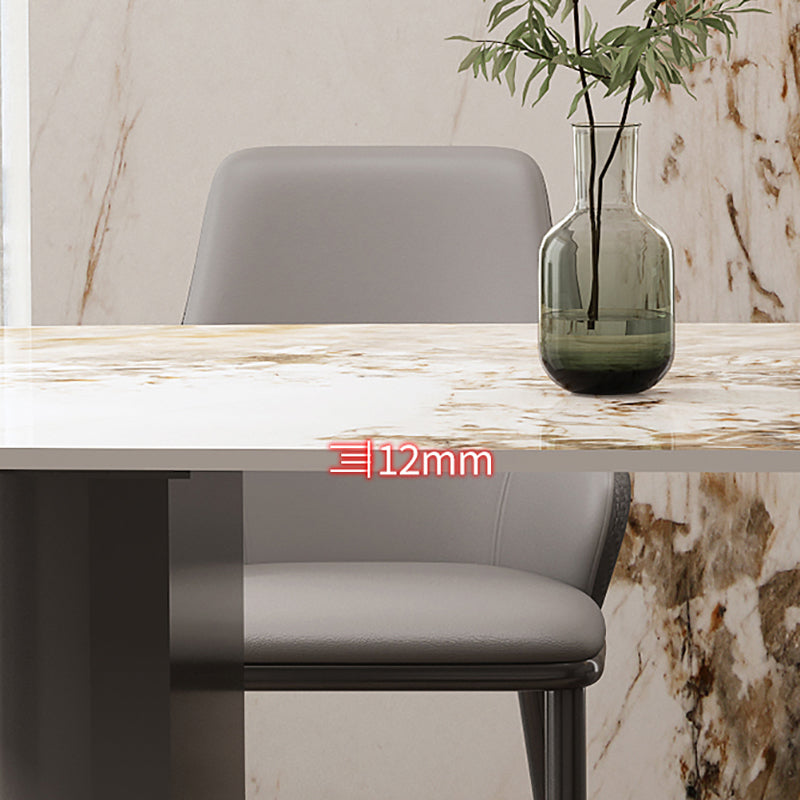 Industrial Sintered Stone Dining Table Rectangle Dining Table for Dining Room