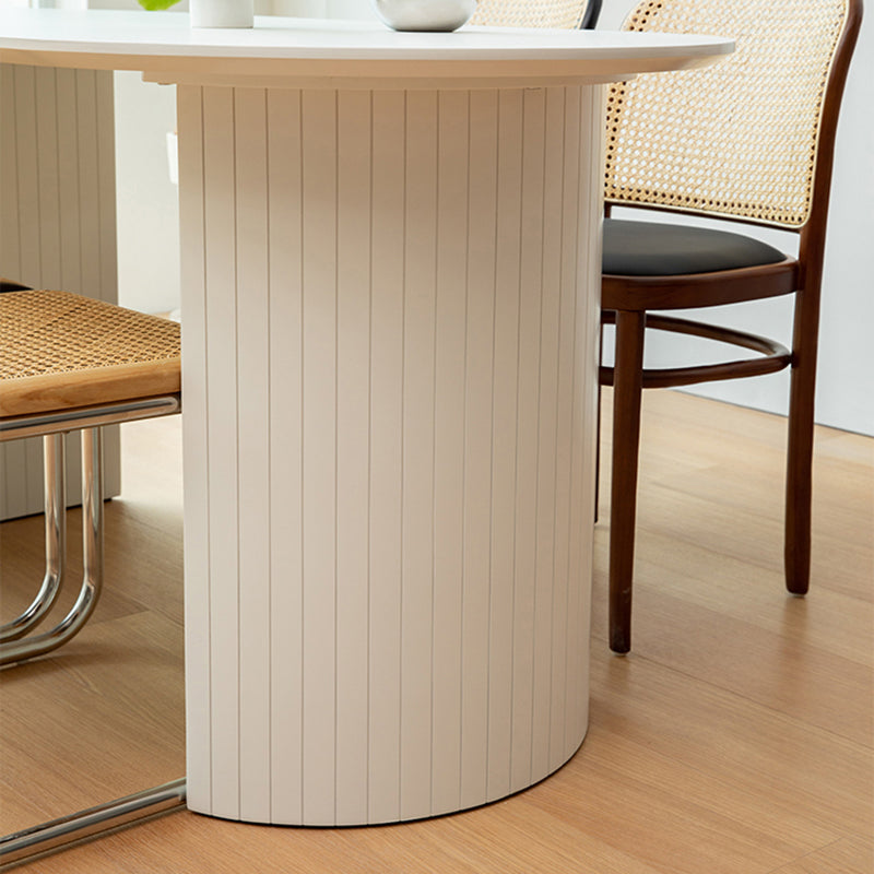 Modern Solid Wood Table for Restaurant Oval Kitchen Table with Double Pedestal