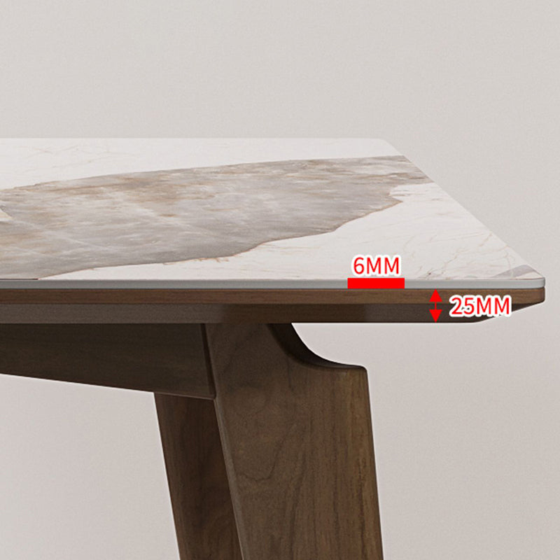 Rectangle Sintered Stone Table for Restaurant  Medieval Modern Table with 4 Legs