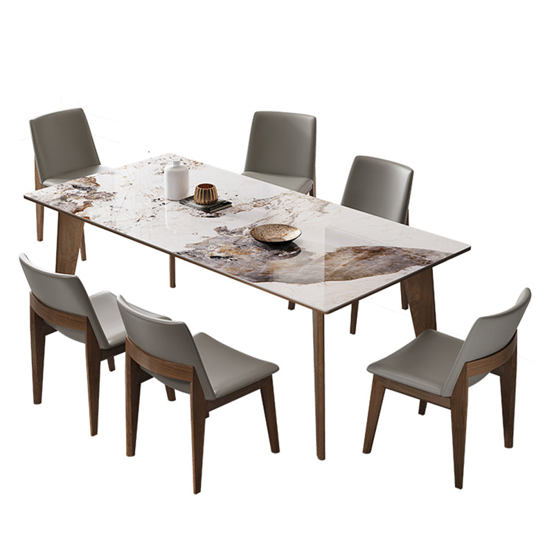 Rectangle Sintered Stone Table for Restaurant  Medieval Modern Table with 4 Legs