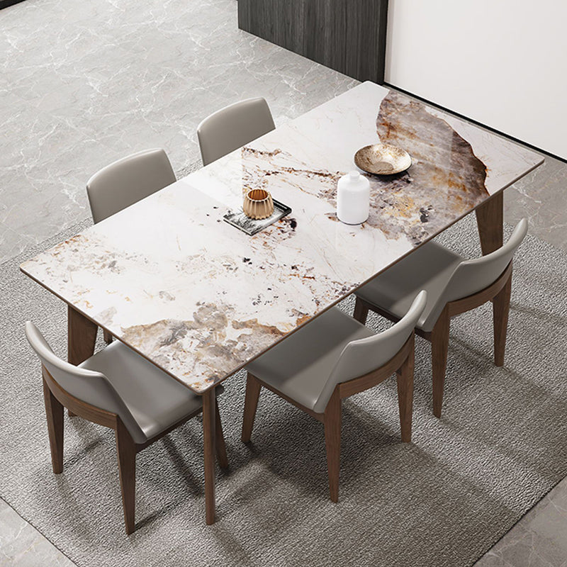 Rectangle Sintered Stone Table for Restaurant  Medieval Modern Table with 4 Legs