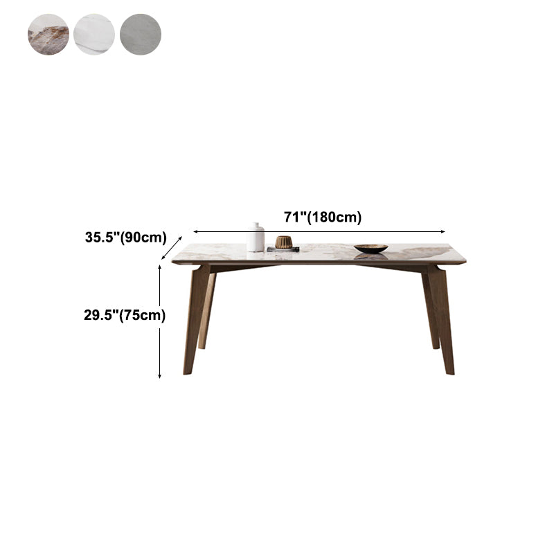 Rectangle Sintered Stone Table for Restaurant  Medieval Modern Table with 4 Legs