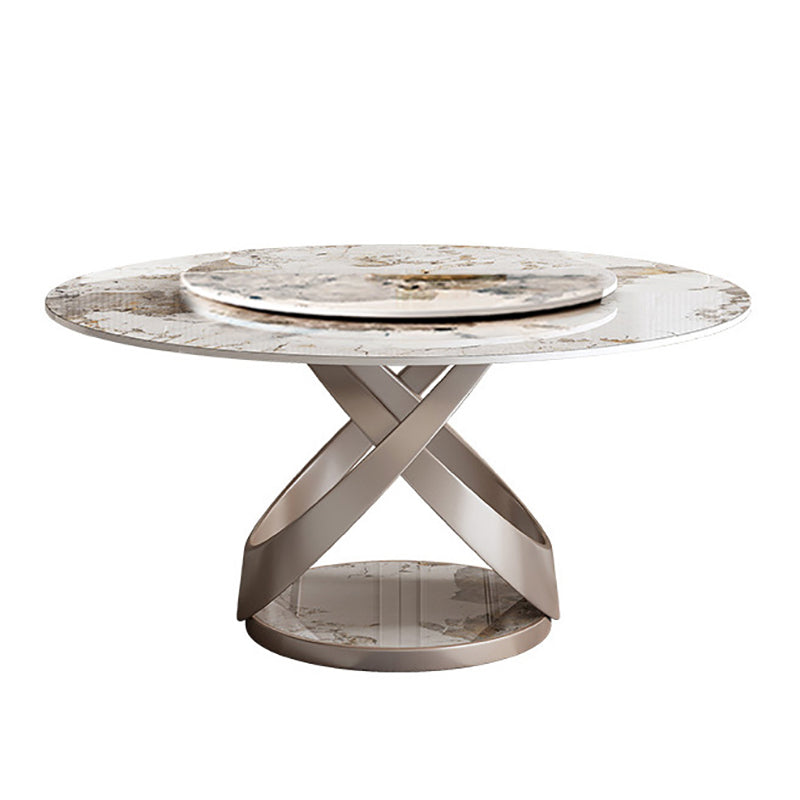 Stone Top Dining Table Round Modern Dining Table with Pedestal Base