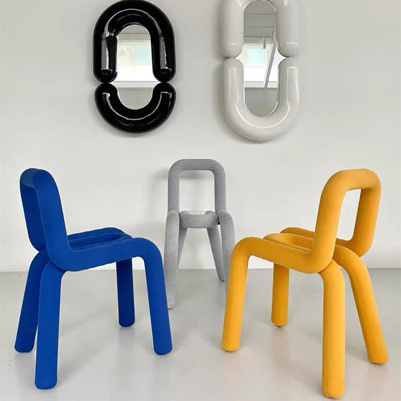 Modern Style Upholstered Side Chair Open Back Dining Side Chair