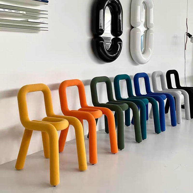 Modern Style Upholstered Side Chair Open Back Dining Side Chair
