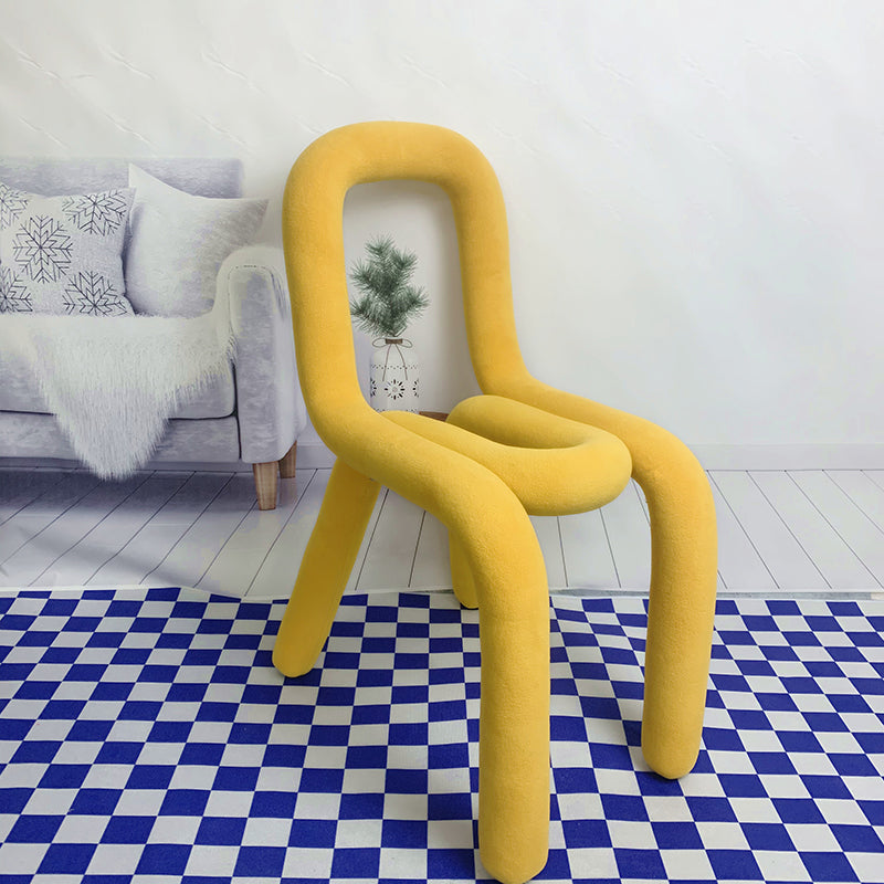 Modern Style Upholstered Side Chair Open Back Dining Side Chair