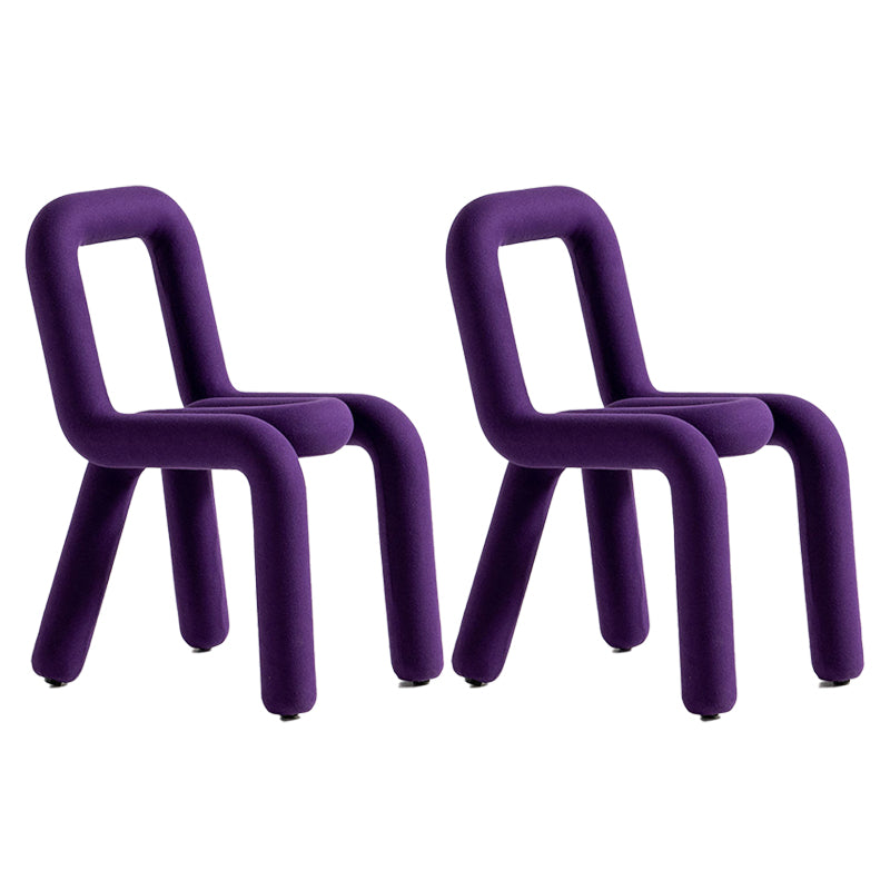Modern Style Upholstered Side Chair Open Back Dining Side Chair