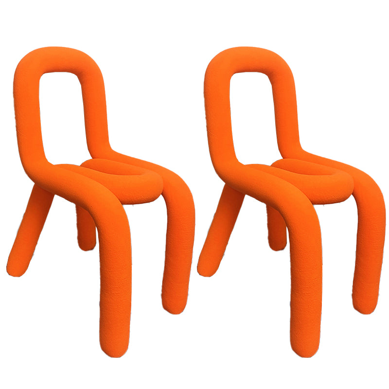 Modern Style Upholstered Side Chair Open Back Dining Side Chair