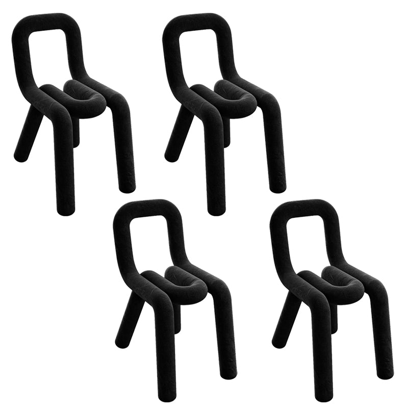 Modern Style Upholstered Side Chair Open Back Dining Side Chair