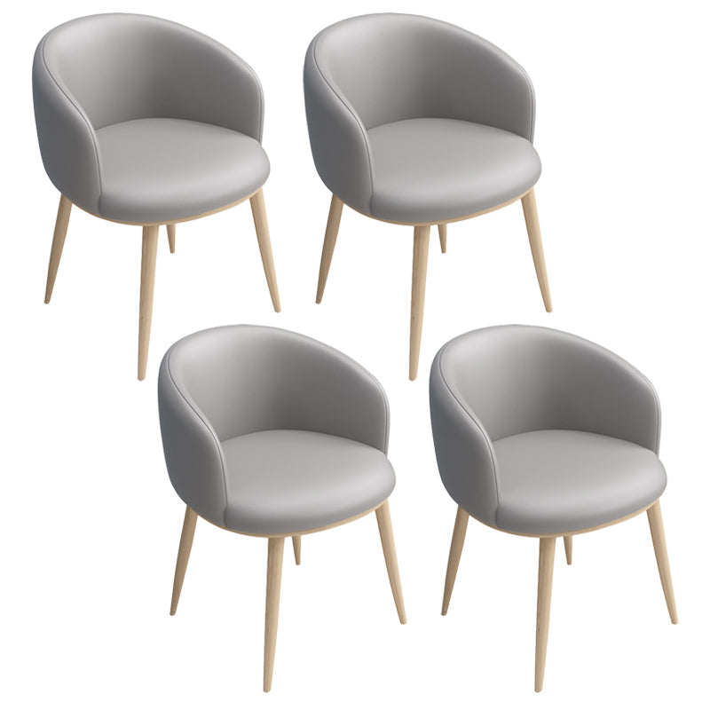 Modern Style Iron Side Chair Parsons Dining Chair with Natural Legs