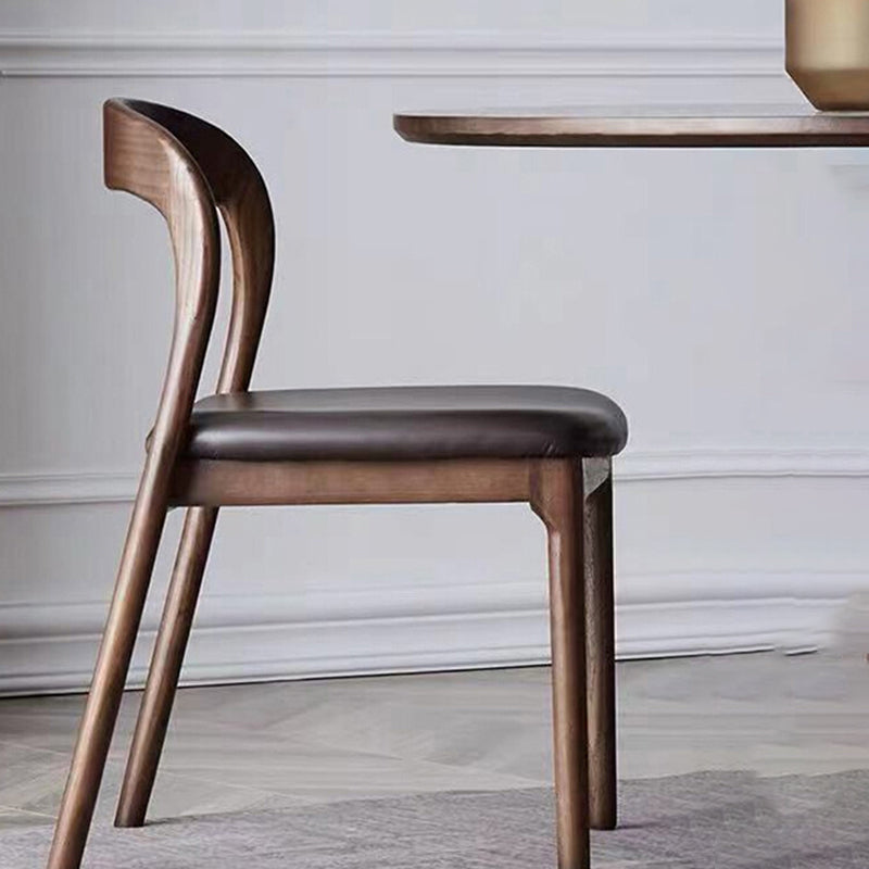 Contemporary Dining Room Solid Wood Side Chair Open Back Dining Side Chair