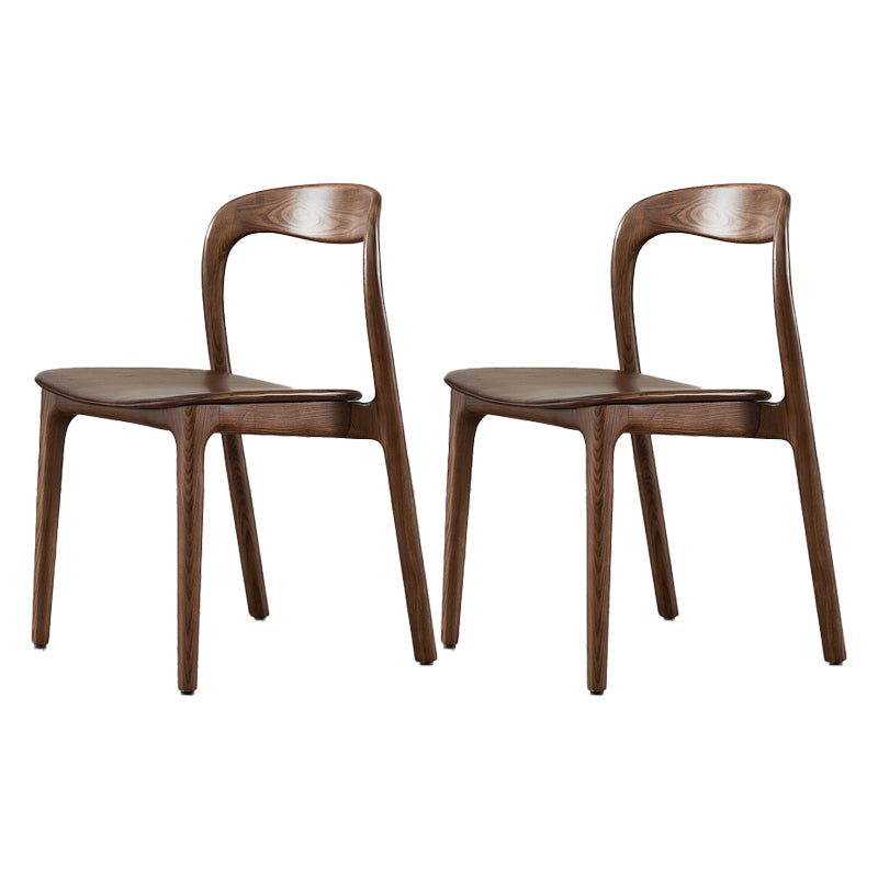 Contemporary Dining Room Solid Wood Side Chair Open Back Dining Side Chair