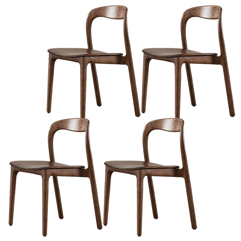 Contemporary Dining Room Solid Wood Side Chair Open Back Dining Side Chair