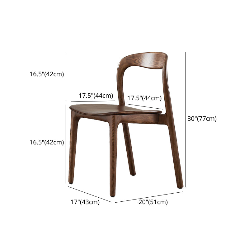 Contemporary Dining Room Solid Wood Side Chair Open Back Dining Side Chair