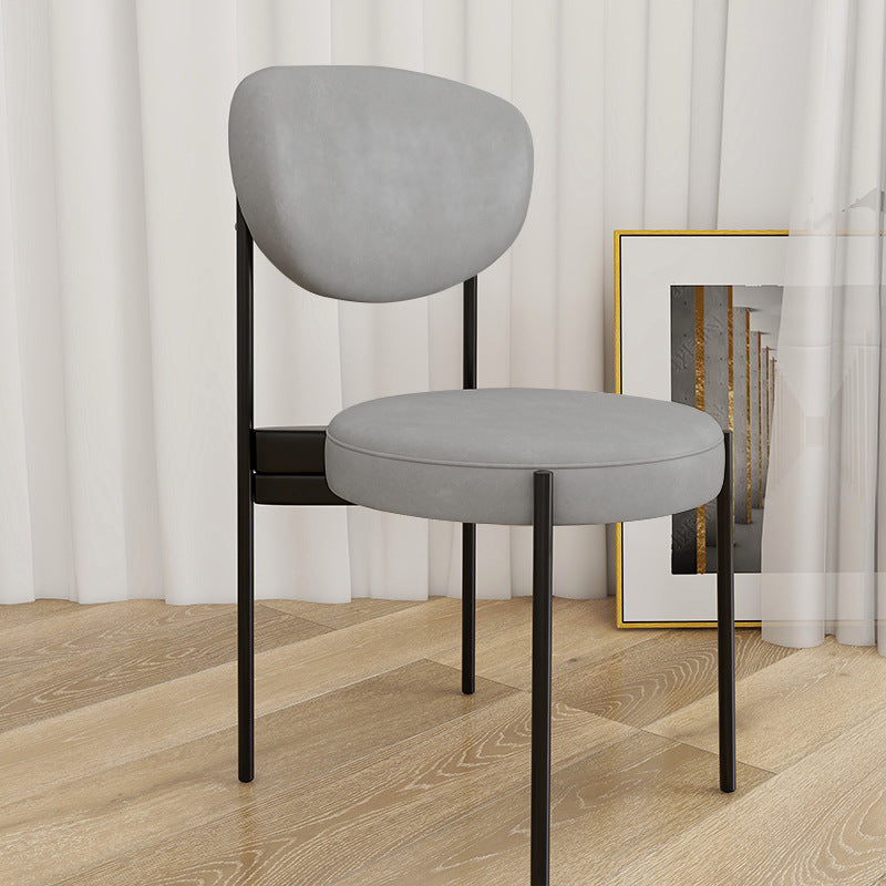 Glam Style Upholstered Side Chair Open Back Dining Side Chair