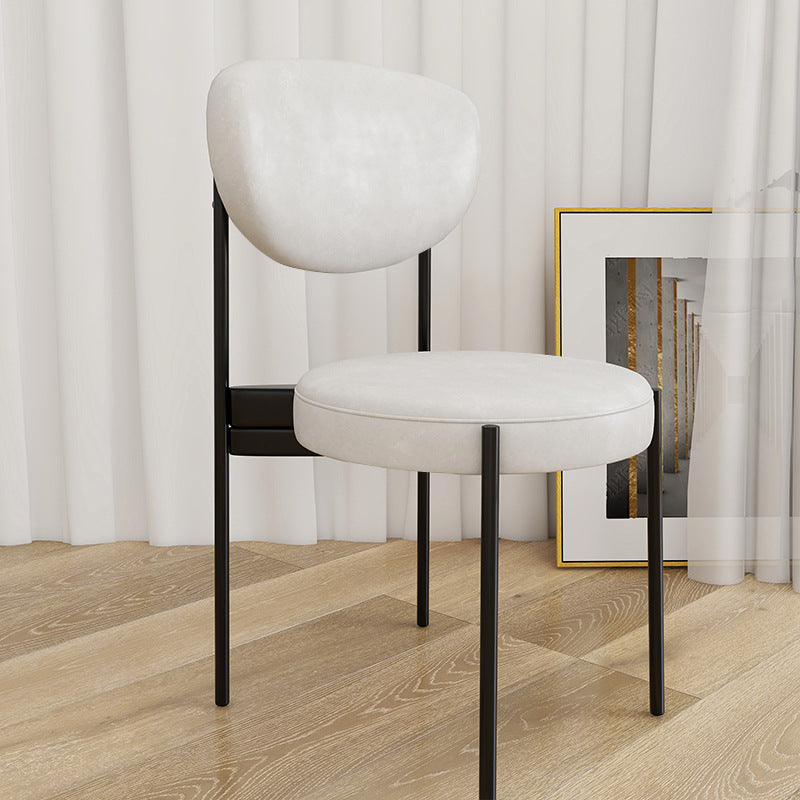 Glam Style Upholstered Side Chair Open Back Dining Side Chair