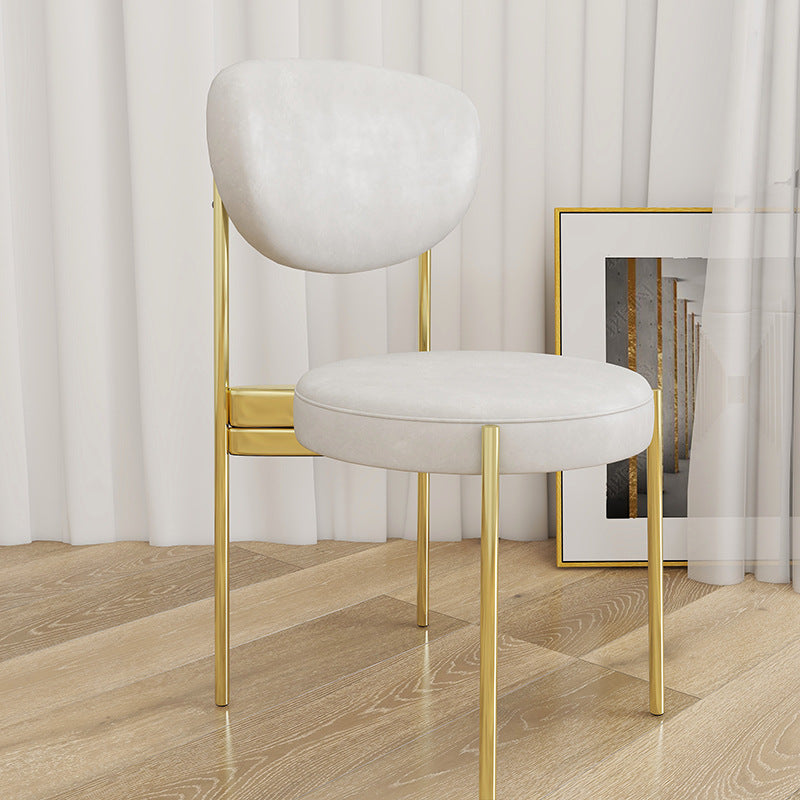 Glam Style Upholstered Side Chair Open Back Dining Side Chair
