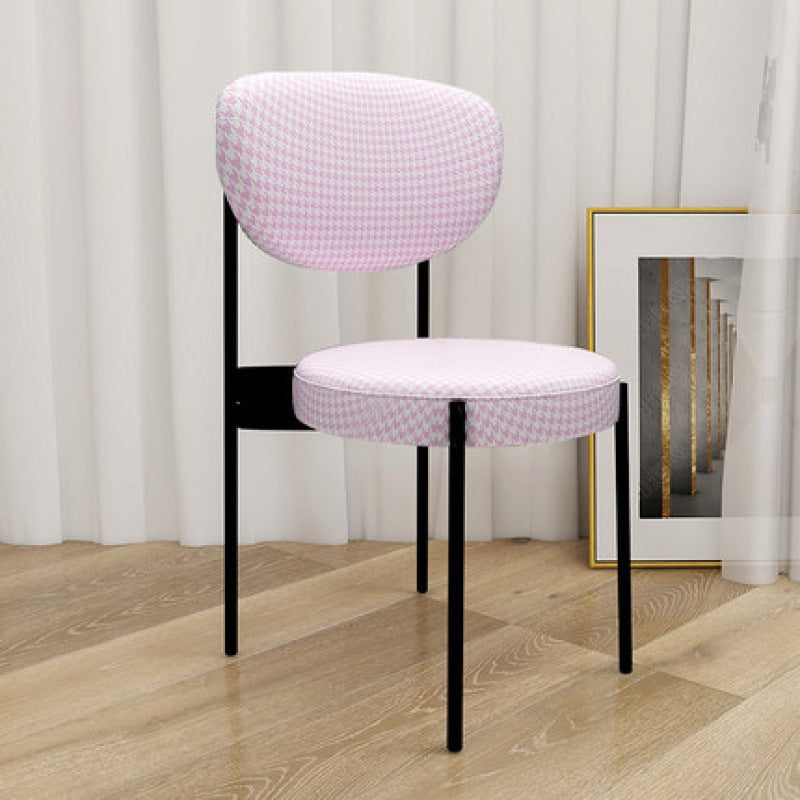 Glam Style Upholstered Side Chair Open Back Dining Side Chair