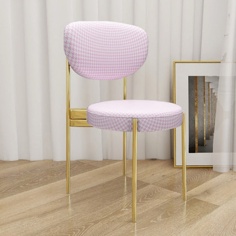 Glam Style Upholstered Side Chair Open Back Dining Side Chair