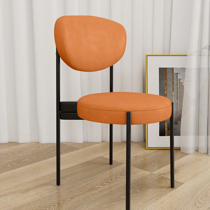 Glam Style Upholstered Side Chair Open Back Dining Side Chair