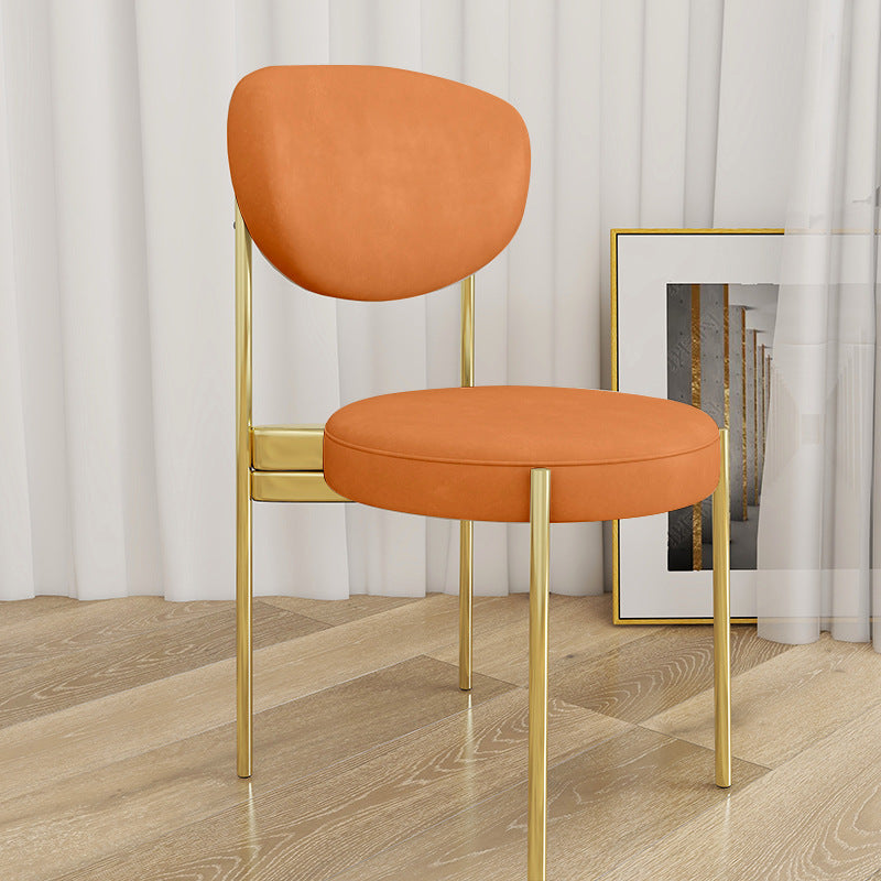 Glam Style Upholstered Side Chair Open Back Dining Side Chair