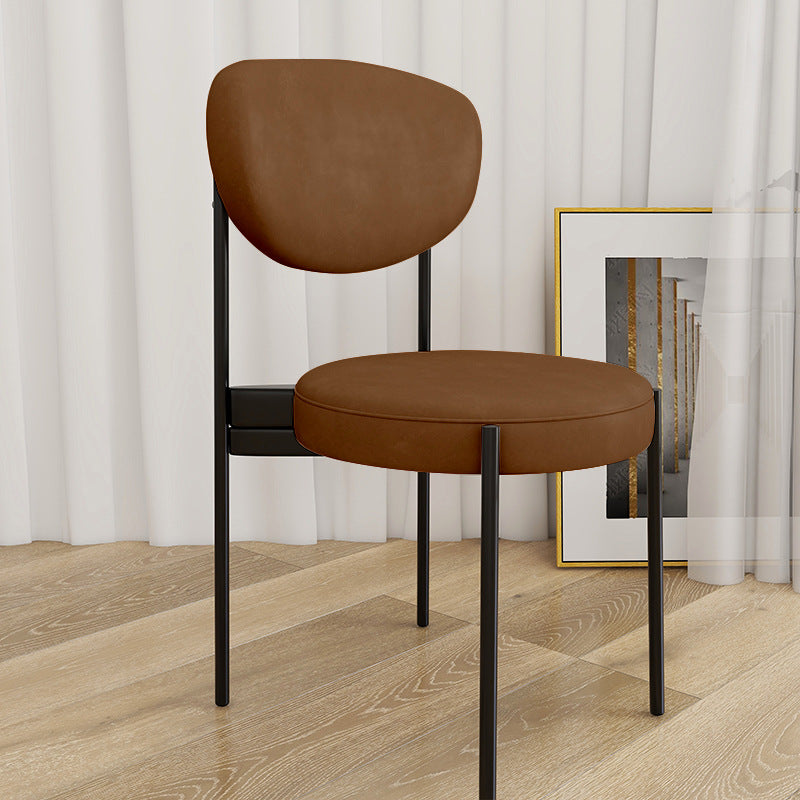 Glam Style Upholstered Side Chair Open Back Dining Side Chair