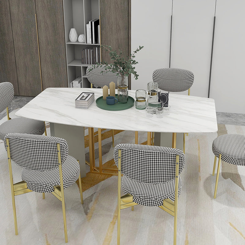 Glam Style Upholstered Side Chair Open Back Dining Side Chair