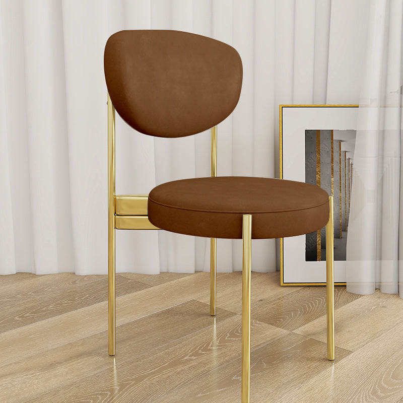 Glam Style Upholstered Side Chair Open Back Dining Side Chair