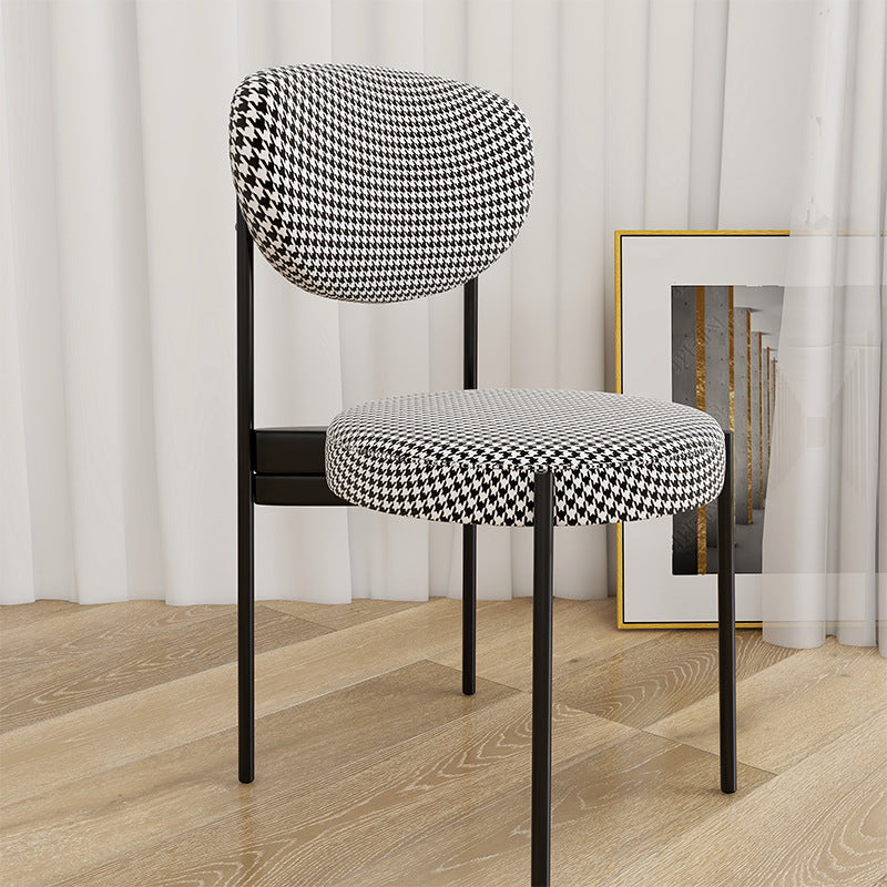 Glam Style Upholstered Side Chair Open Back Dining Side Chair