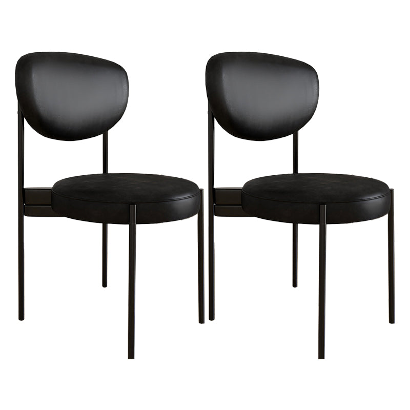 Glam Style Upholstered Side Chair Open Back Dining Side Chair