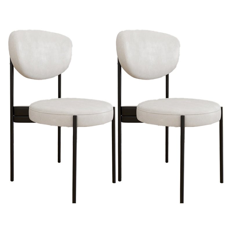 Glam Style Upholstered Side Chair Open Back Dining Side Chair