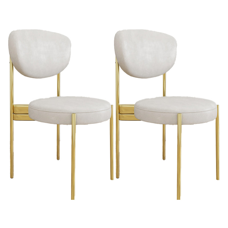 Glam Style Upholstered Side Chair Open Back Dining Side Chair
