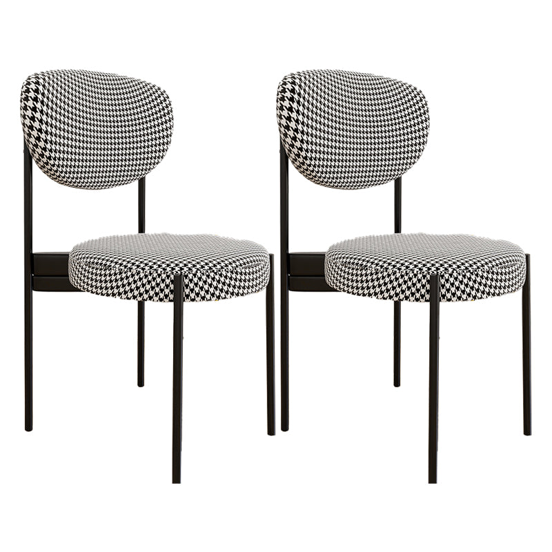 Glam Style Upholstered Side Chair Open Back Dining Side Chair