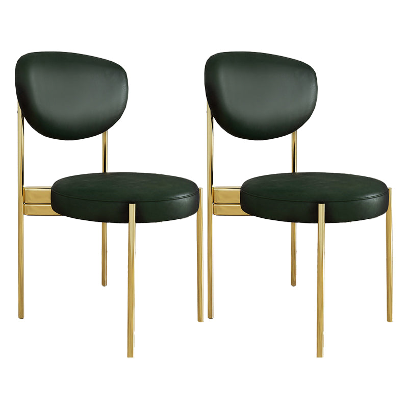 Glam Style Upholstered Side Chair Open Back Dining Side Chair
