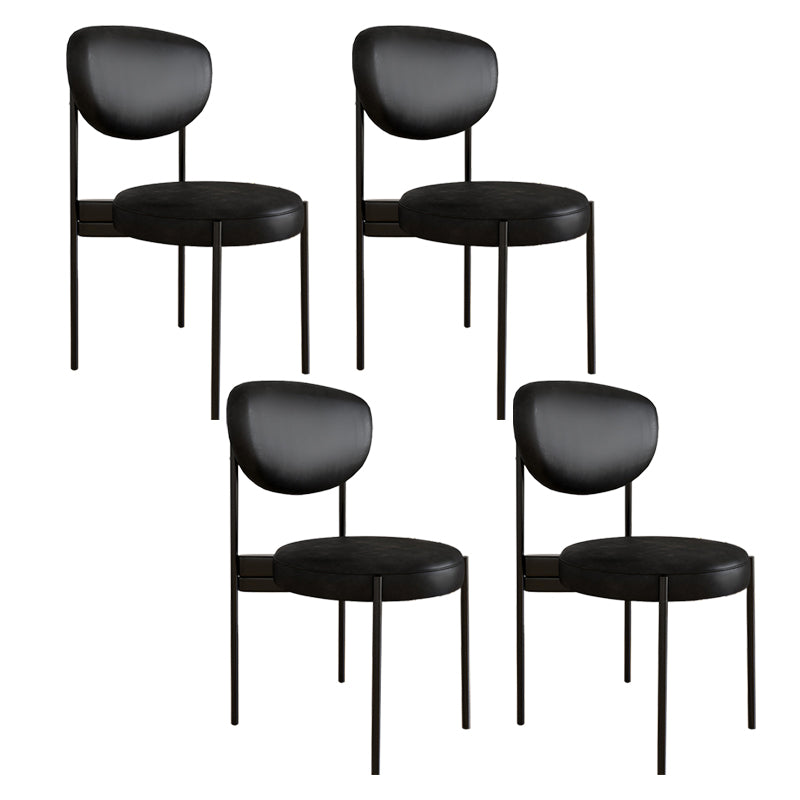 Glam Style Upholstered Side Chair Open Back Dining Side Chair