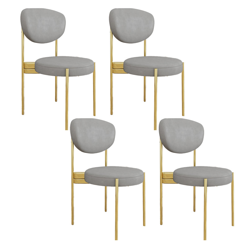 Glam Style Upholstered Side Chair Open Back Dining Side Chair