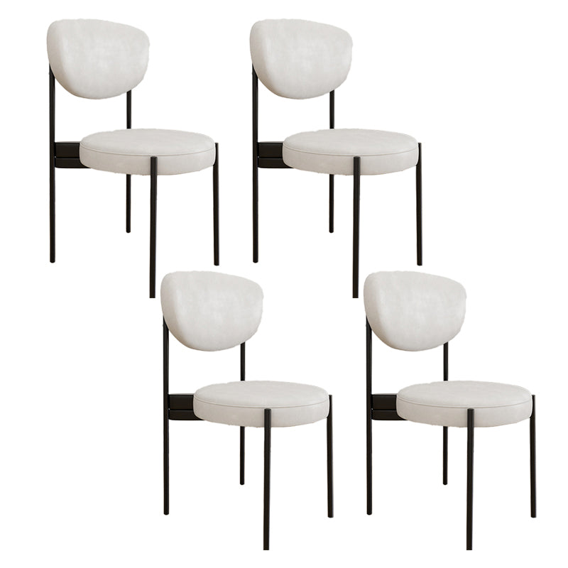Glam Style Upholstered Side Chair Open Back Dining Side Chair