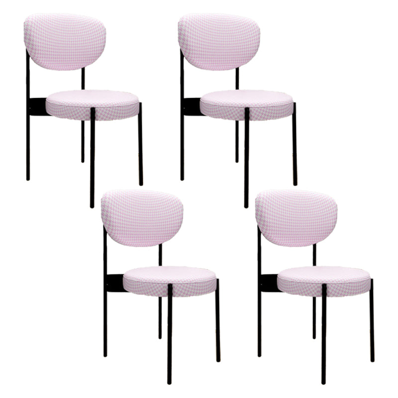 Glam Style Upholstered Side Chair Open Back Dining Side Chair