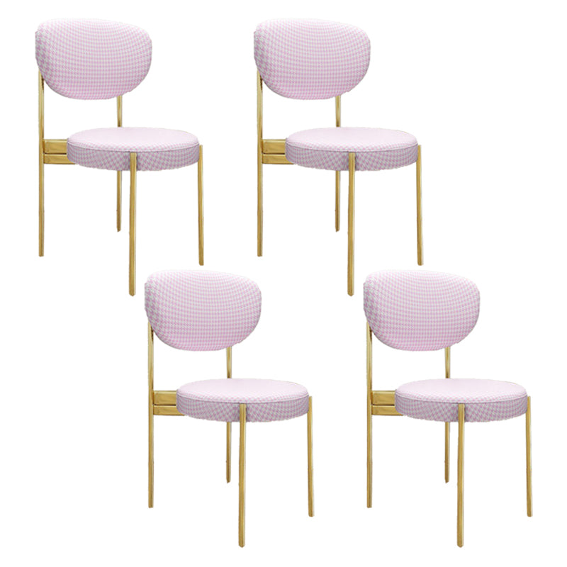 Glam Style Upholstered Side Chair Open Back Dining Side Chair