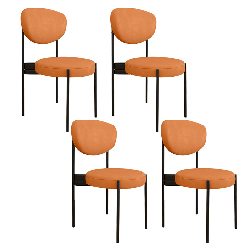 Glam Style Upholstered Side Chair Open Back Dining Side Chair