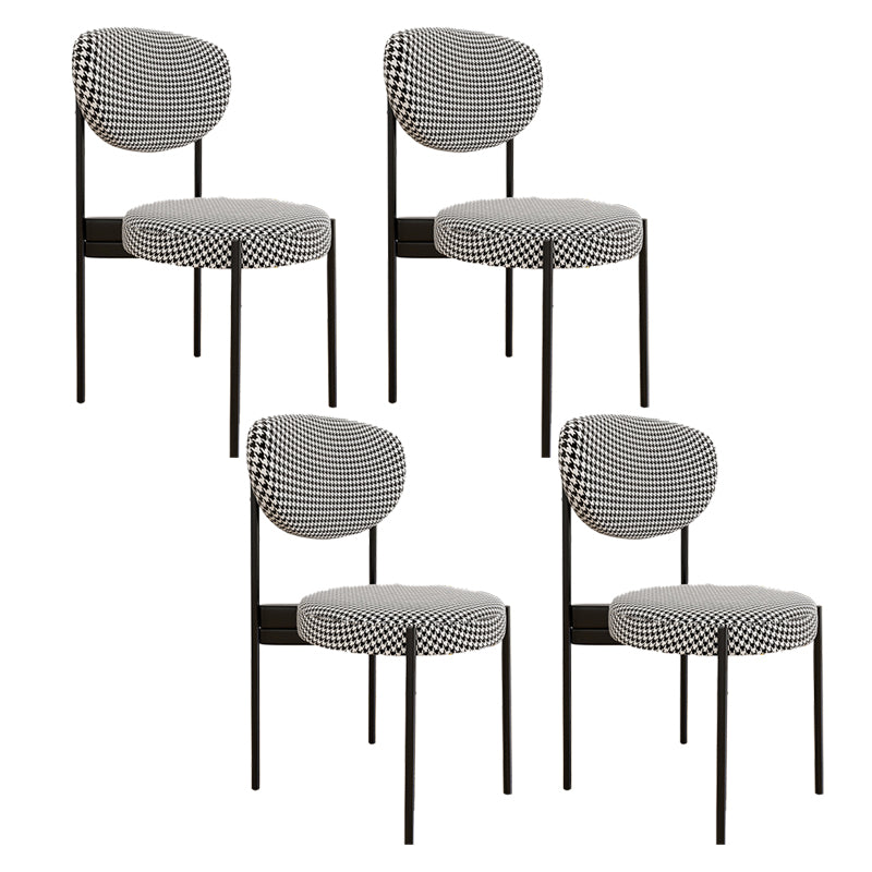 Glam Style Upholstered Side Chair Open Back Dining Side Chair