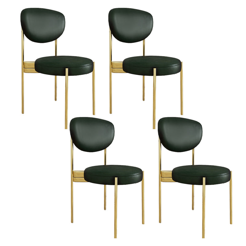 Glam Style Upholstered Side Chair Open Back Dining Side Chair