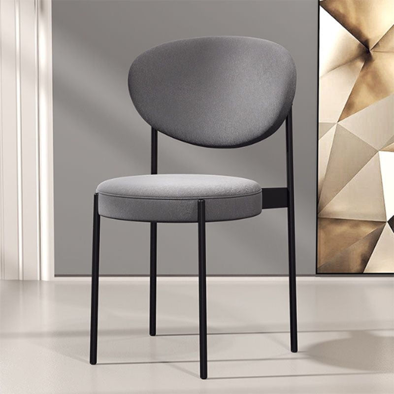 Modern Style Metal Chair Open Back Dining Side Chair with Upholstered