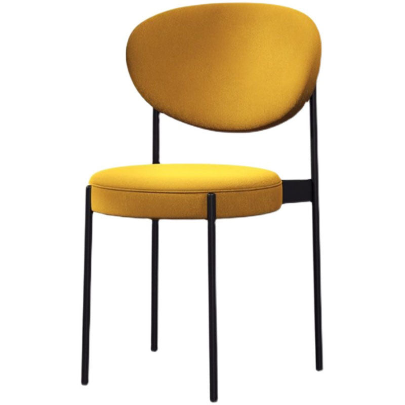 Modern Style Metal Chair Open Back Dining Side Chair with Upholstered