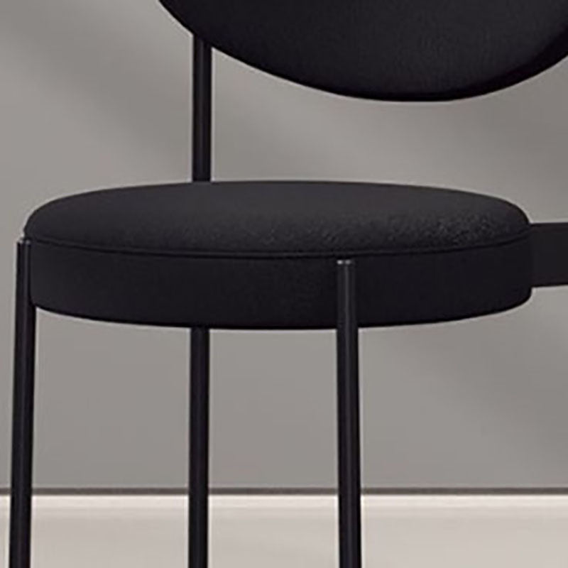 Modern Style Metal Chair Open Back Dining Side Chair with Upholstered