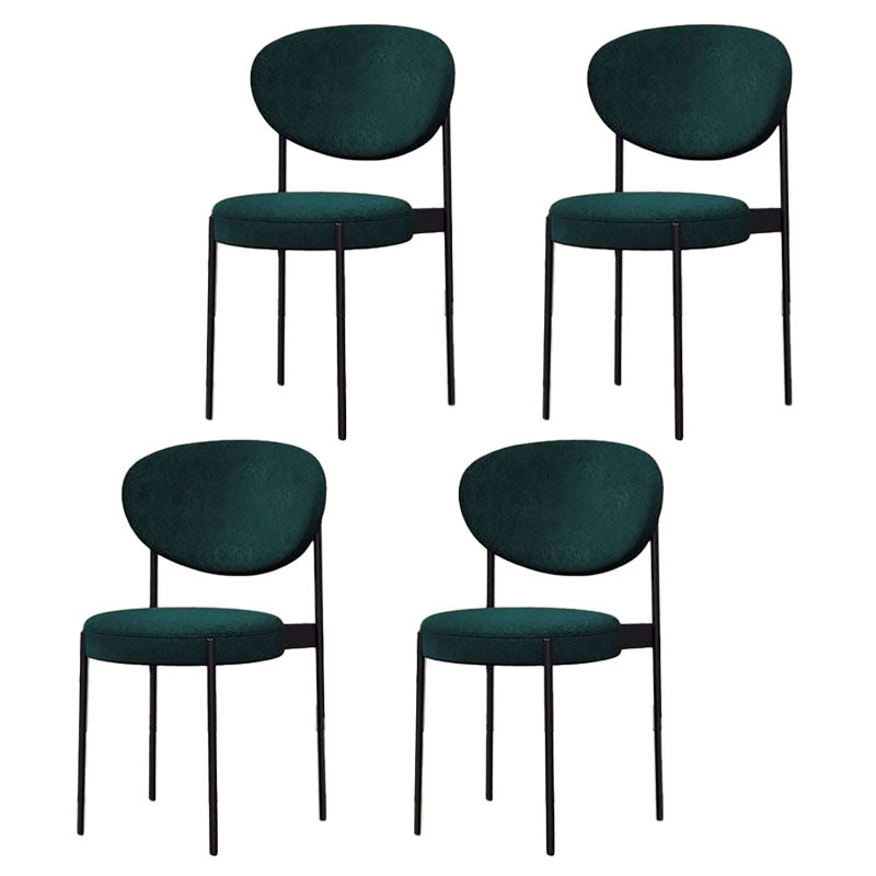 Modern Style Metal Chair Open Back Dining Side Chair with Upholstered